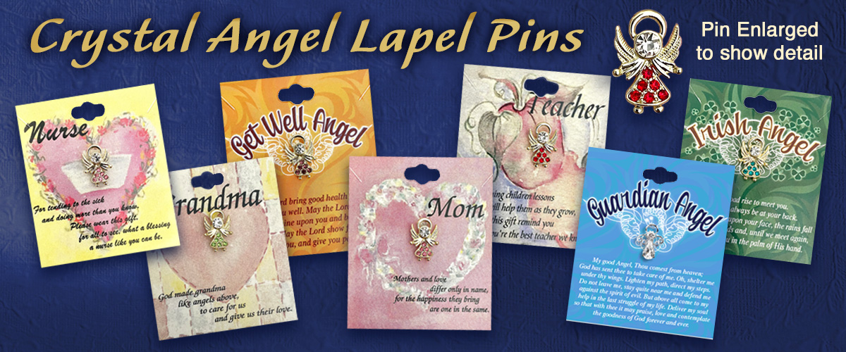 Crystal Angel Pins