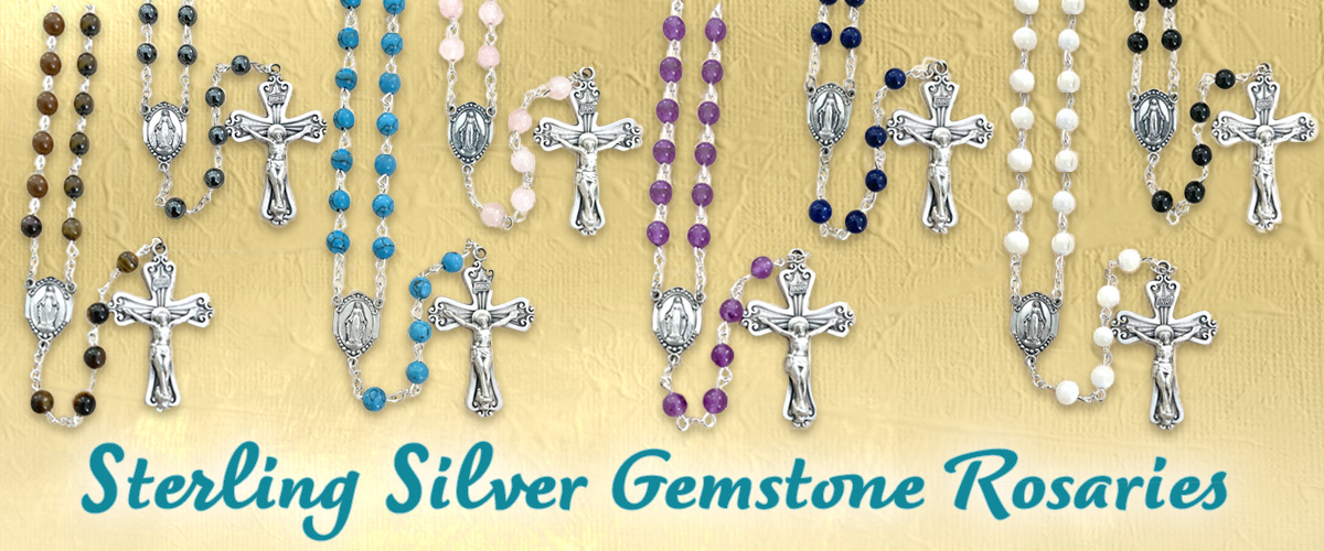 Sterling Silver Gemstone Rosaries