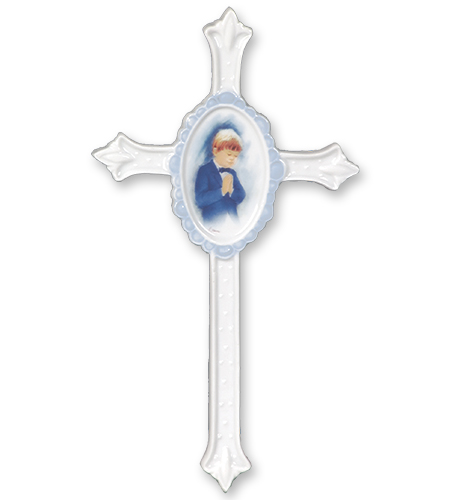 7in CHERIS MEM BOY PORCLN CROSS
