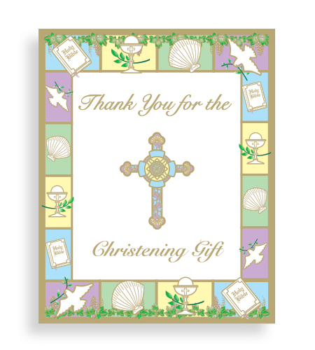 4inx5in CHRISTENING THANK YOU CARDS