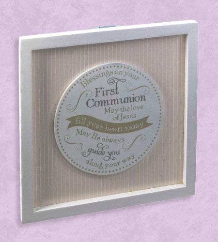 FIRST COMMUNION 8X8 SHADOWBOX PLAQUE