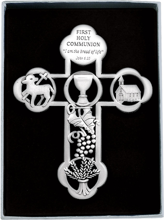 5in First Communion Silver Metal Cross