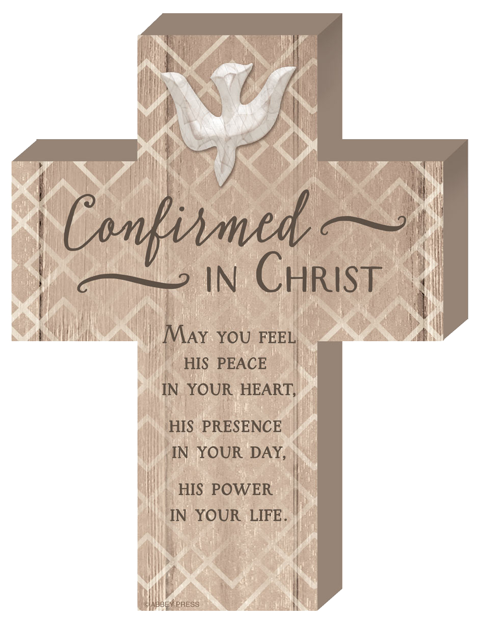 8in Wood Confirmation Cross- hangs or stands