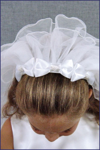 FIRST COMMUNION VEIL WITH BOW HEADBAND