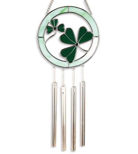 6 in Glass Shamrock Windchime