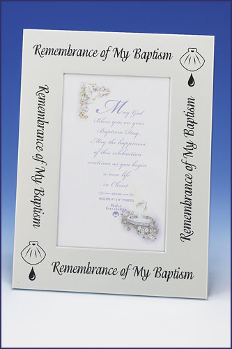 SILVER SATIN FINISH BAPTISM PHOTO FRAME