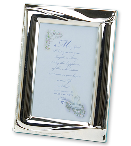 4 in x 6 in Silver Plated Remembrance of My Baptism Photo Frame