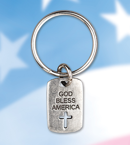 GOD BLESS AMERICA KEY RING