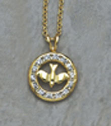 CONFIRMATION ROUND DOVE NECKLACE