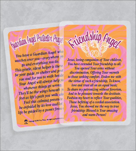 Friendship Angel Laminated Prayer Card