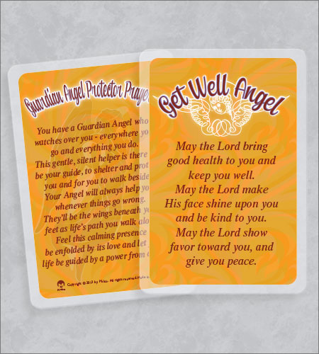 Get Well Angel Laminated Prayer Card