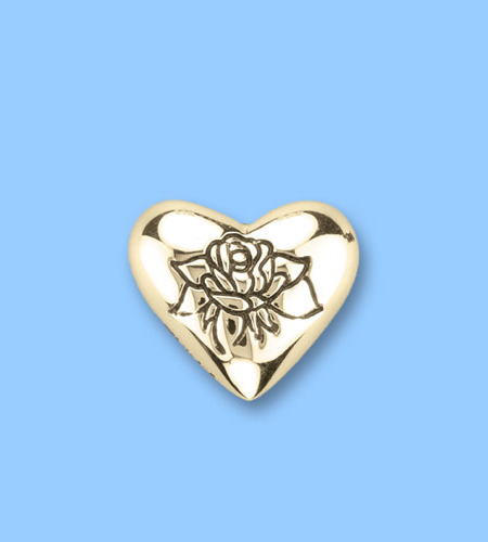 Forever In My Heart Gold Heart Pin