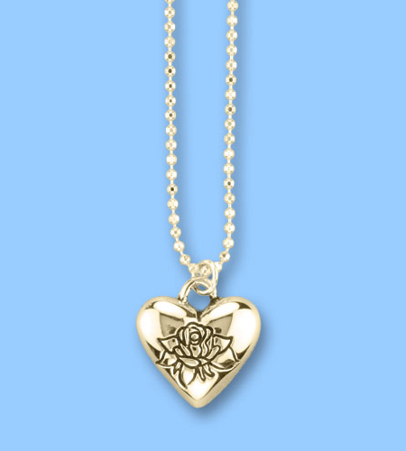 Forever In My Heart Gold Heart Pendant