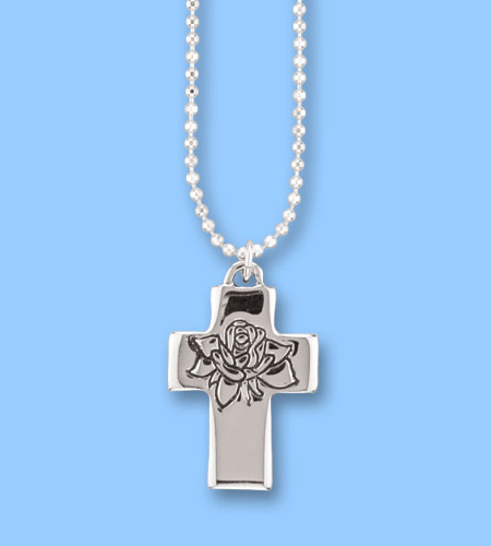 Forever In My Heart Silver Cross Pendant