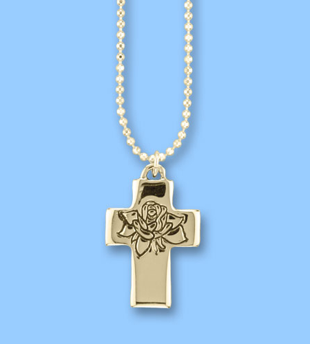 Forever In My Heart Gold Cross Pendant