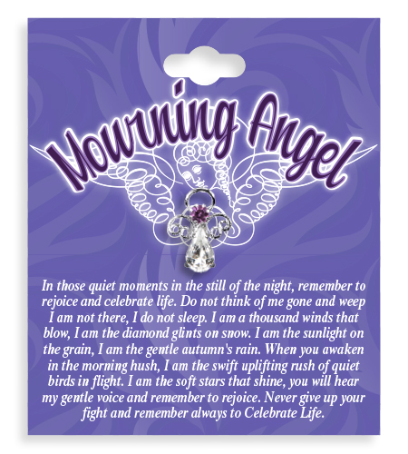 Mourning Angel Crystal Lapel Pin