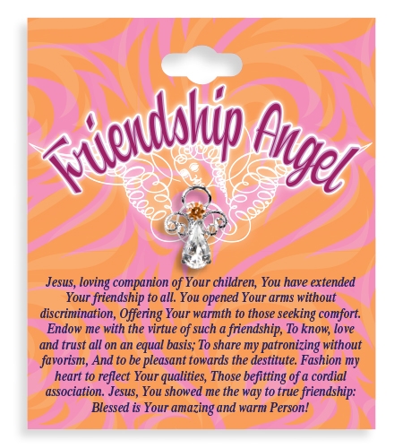 Friendship Angel Crystal Lapel Pin