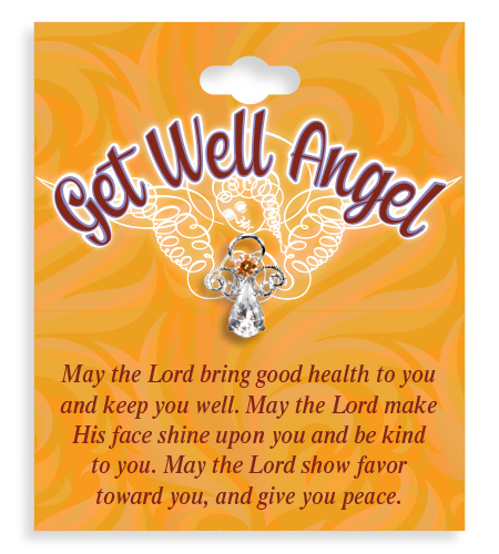 Get Well Angel Crystal Lapel Pin