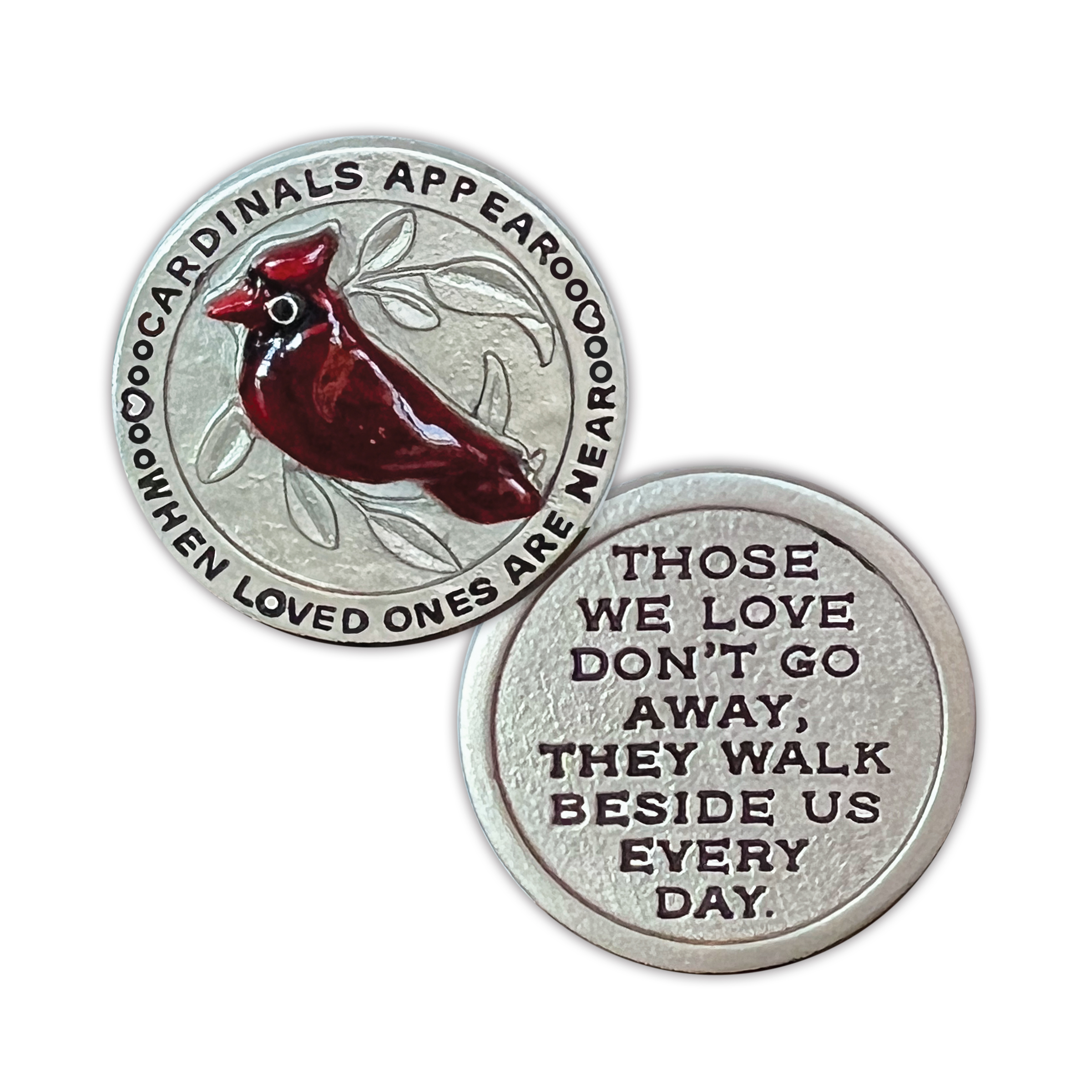 Cardinal Prayer Token with Prayer Card in Pouch