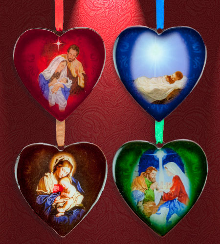 3in Assorted Heart Shaped Wood Epoxy Ornament