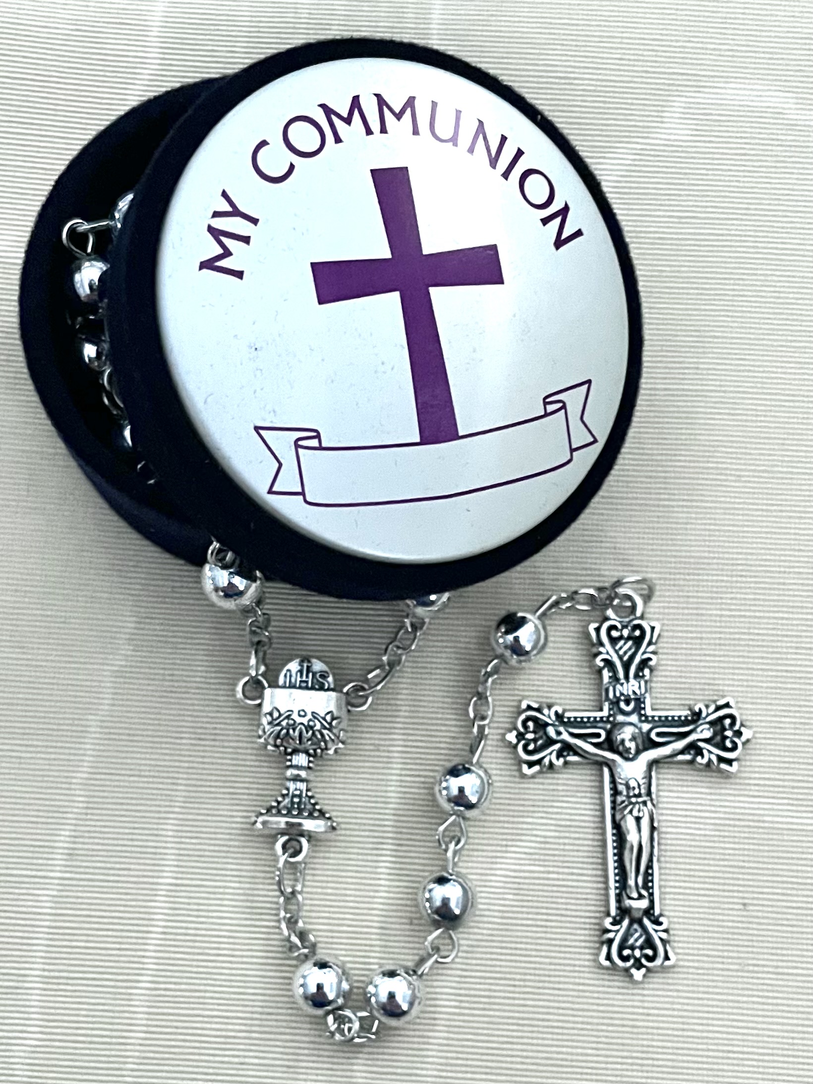 5 mm Silver First Communion Rosary with My Communion Box