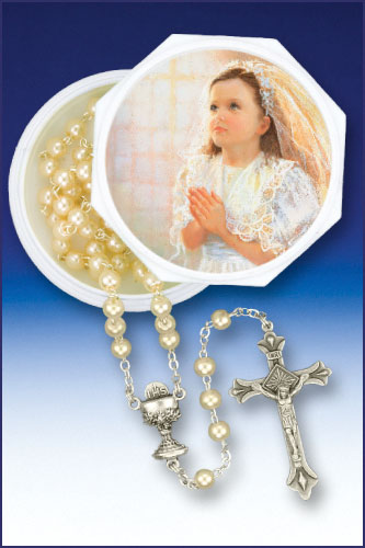 5 mm Pearl Rosary In Keepsake  Box - Fincher-Girl