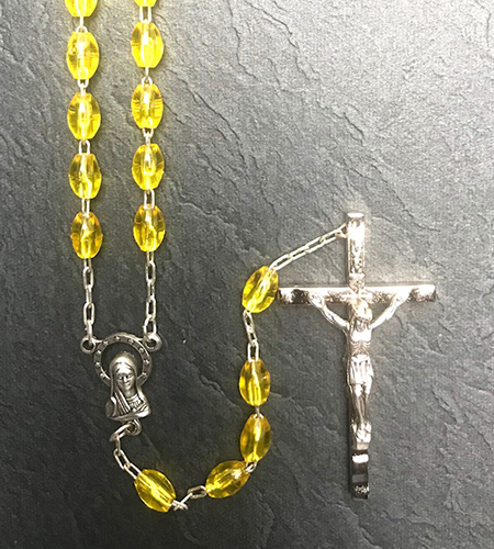 5x7mm TOPAZ OVAL ROSARY 18in LENGTH