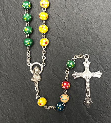 6MM MULTICOLOR WOOD ROSARY