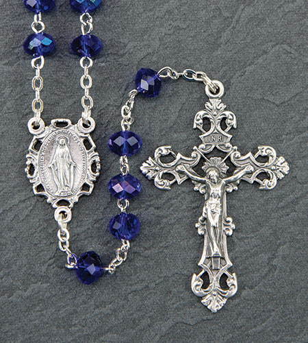 8x6 Tin Cut Ab Dark Blue Rosary 4313524 Home