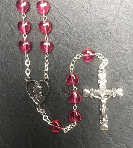 7mm ROSE HEART SHAPED ROMAGNA ROSARY