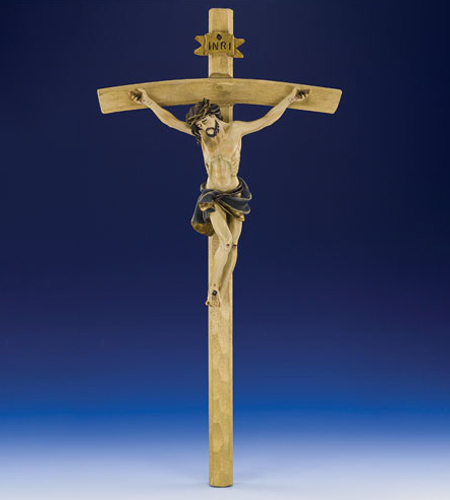 22 in Wood Carved Resin Crucifix