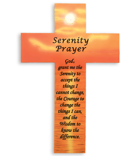 10in RESIN SERENITY PRAYER CROSS