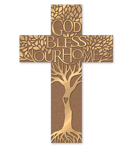 10in GOD BLESS HOME CROSS-TREE