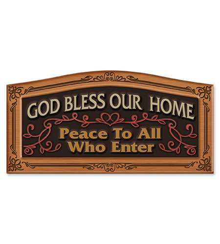 12in GOD BLESS OUR HOME WALL PLAQUE