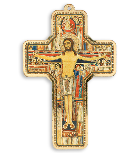 5in WOOD SAN DAMIANO CROSS