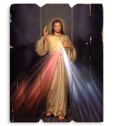 DIVINE MERCY WOODEN PLAQUE