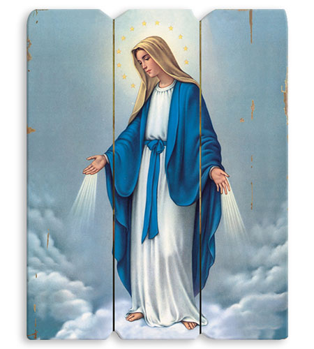 OUR LADY OF GRACE WOODEN PLAQUE