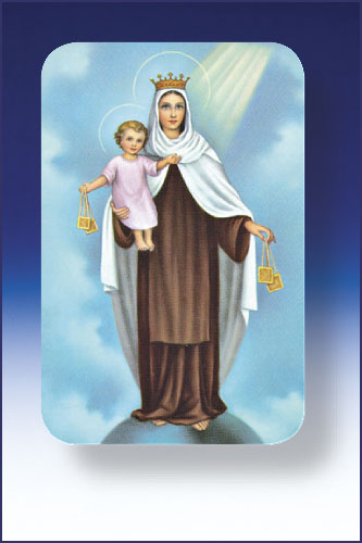 2 in x 3 in Our Lady of Mt. Carmel Plastic Holy Card