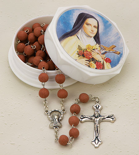 6mm Real Rose Rosary In St. Therese Box