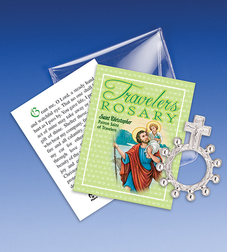 Saint Christopher Travel Rosary Ring Packet