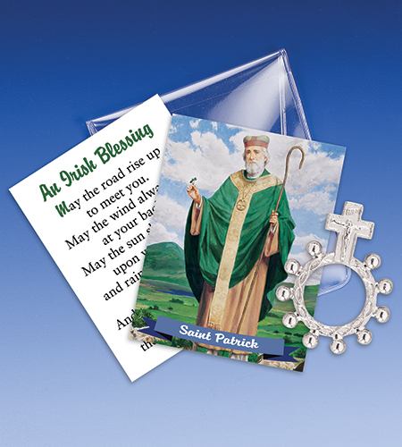 Saint Patrick Rosary Ring In Pouch