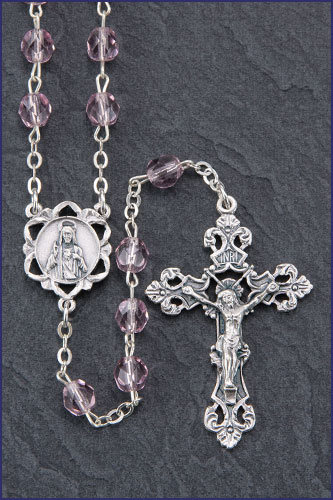 6 mm June Round Diamond Cut Birthstone Rosary