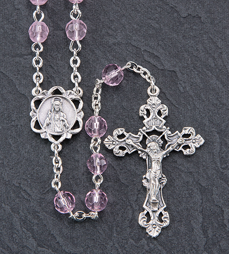 6mm October Round Diamond Cut Birthstone Rosary