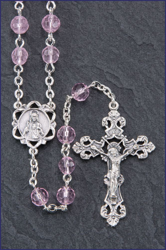 6mm October Round Diamond Cut Birthstone Rosary