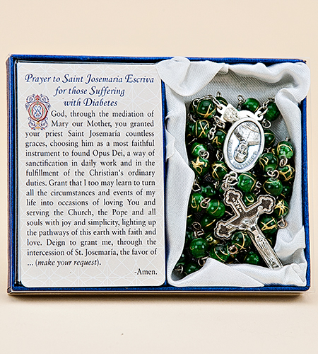 Saint Josemaria Escriva/Diabetes Healing Rosary Boxed