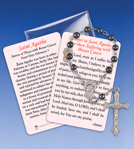 Saint Agatha/Breast Cancer Healing 1 Decade Rosary with Prayer Card