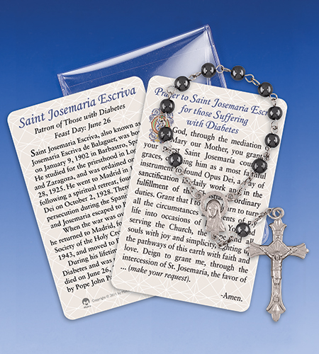 Saint Josemaria Escriva/Diabetes 1 Decade Rosary with Prayer Card