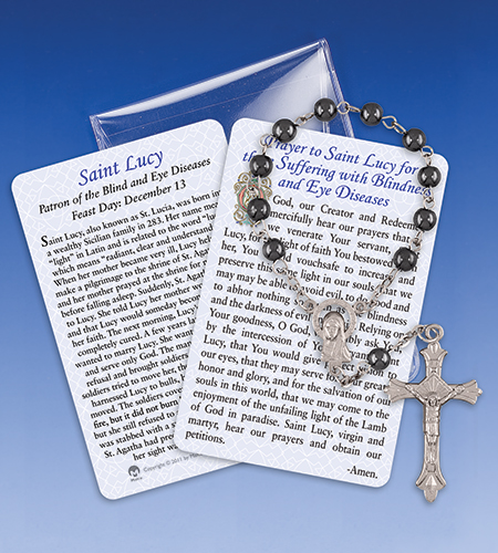 Saint Lucy/Blindness & Eye Disease 1 Decade Rosary with Prayer Card