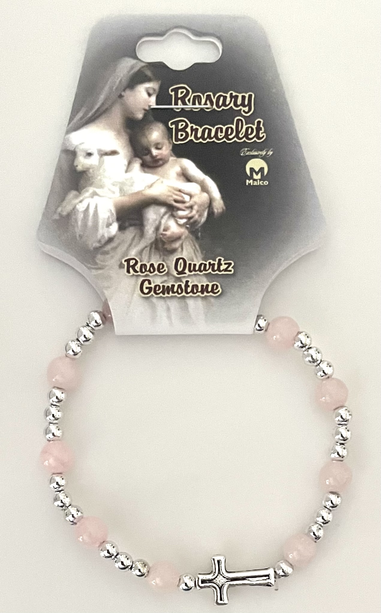 6mm ROSE QUARTZ GEMSTONE ELASTIC BRACELET