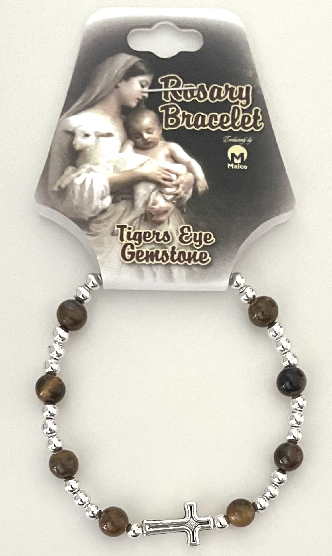 6mm TIGERS EYE GEMSTONE ELASTIC BRACELET